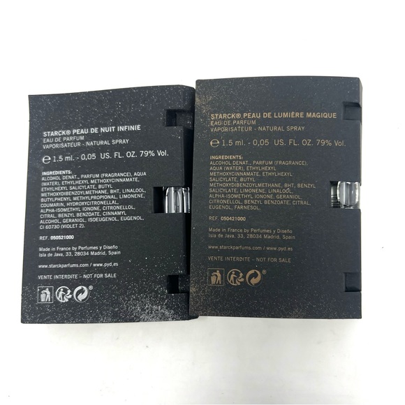Lot Of 2 Starck Infinie & Magique Eau De Parfume Spray Bottle Samples 0.05 Fl Oz - Picture 2 of 4
